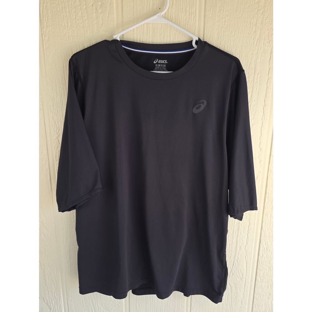 Men,s Asics Black Athletic Tee, Size XL